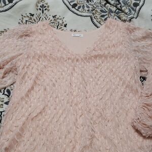 Blu Pepper Blush Textured Blouse